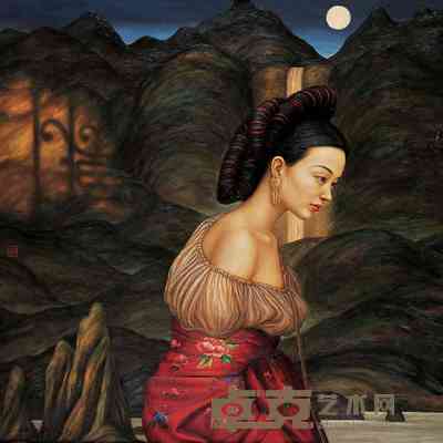 羊羔 人物 100×100cm